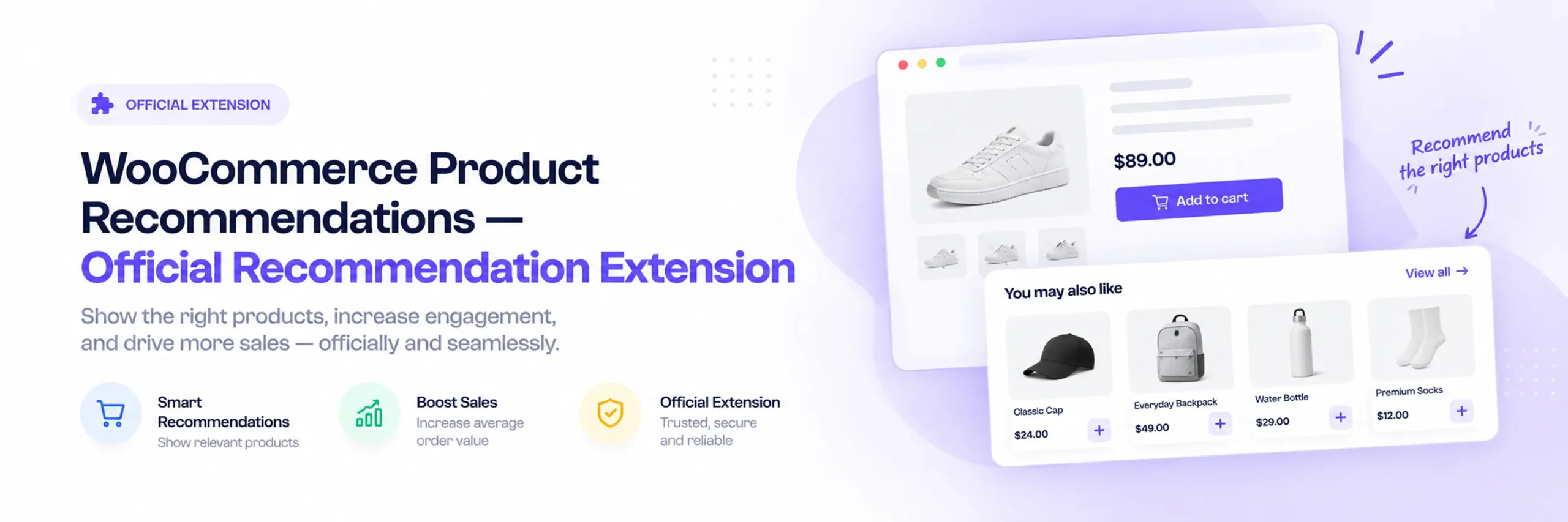 WooCommerce Product Recommendations extension settings panel\
