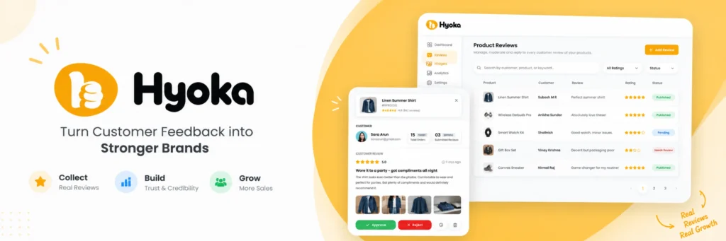 Hyoka dashboard among the best WooCommerce product Q&A plugins