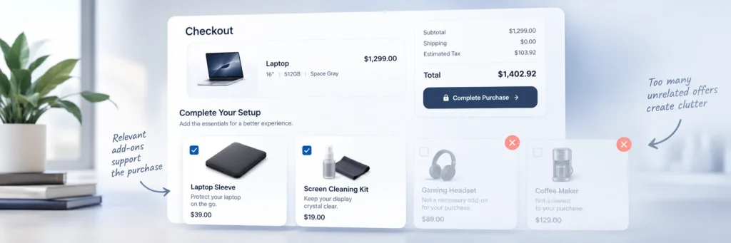 Common eCommerce mistakes confusing upsell and cross-sell offers\