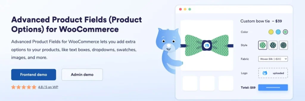 WooCommerce product customizer and add-on builder\