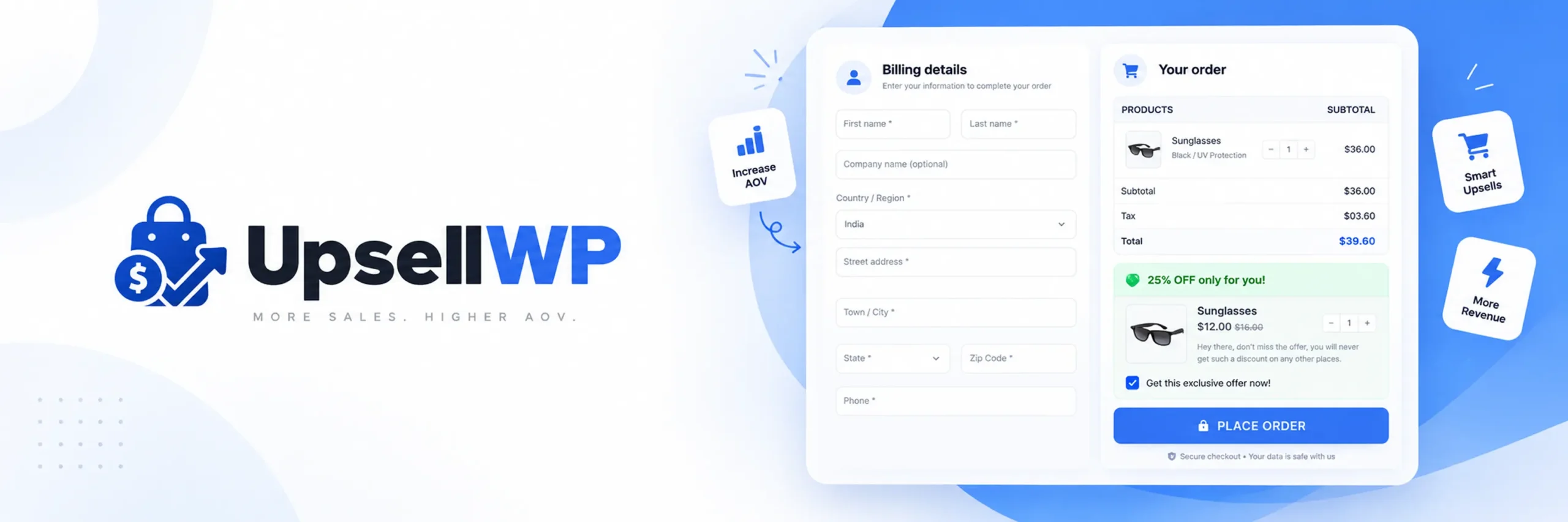 UpsellWP free WooCommerce upsell plugin settings\